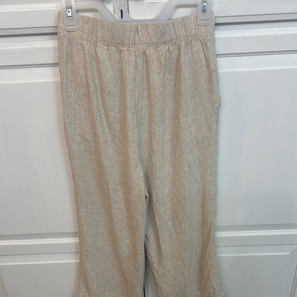 Chic Beige Cropped Linen Blend Trousers. Size S. Beachwear - Picture 7 of 7